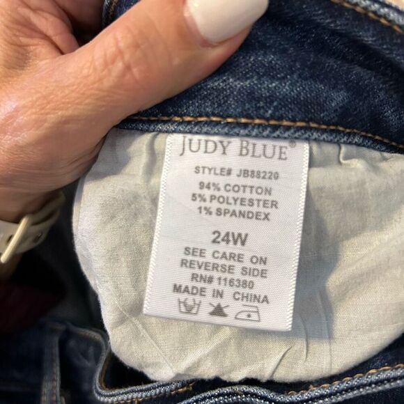 Judy Blue Jeans Redlands High Rise Distressed Size 24W plus boho festival - Picture 12 of 13